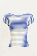 Striped Backless Top Blue