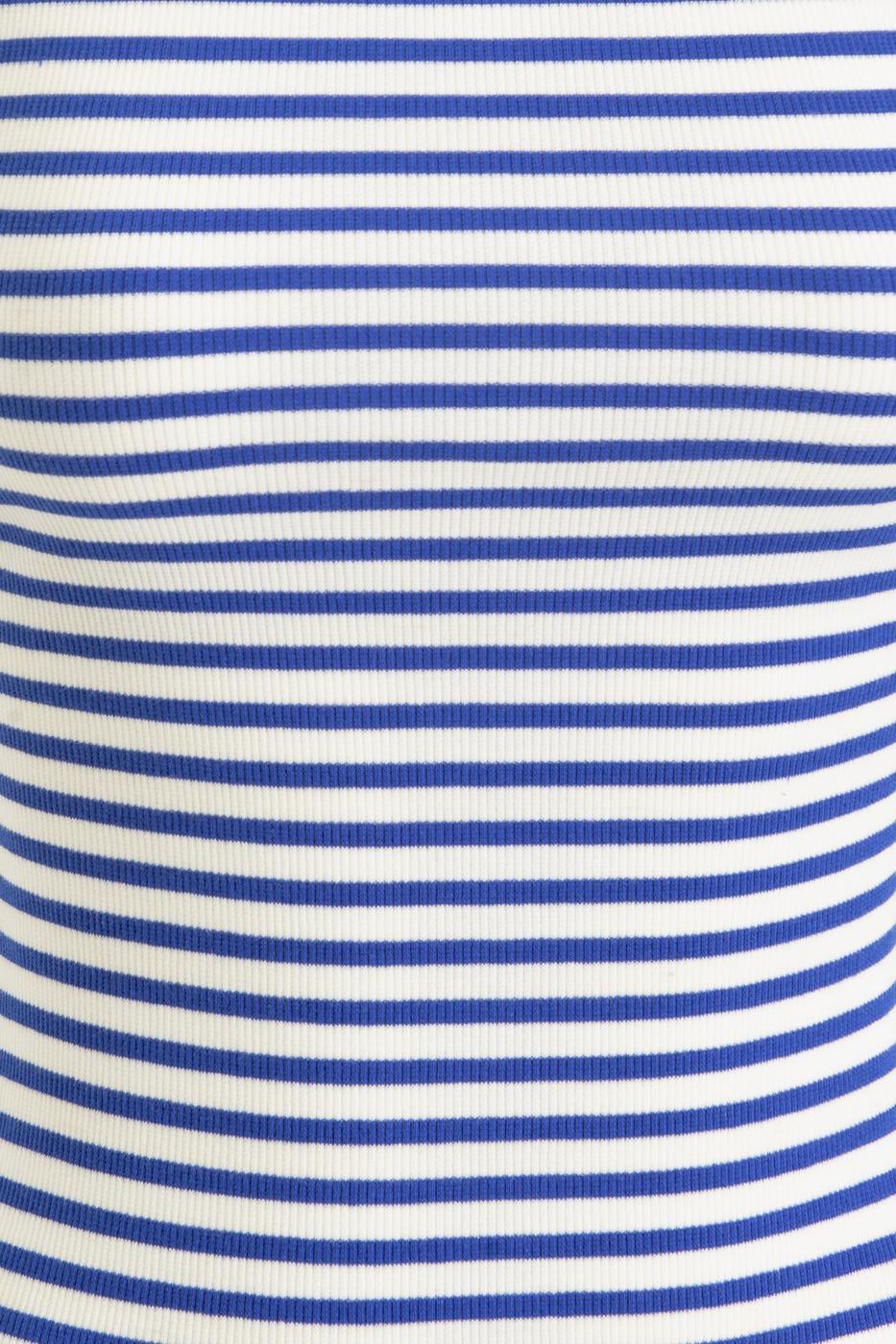 Striped Backless Top Blue