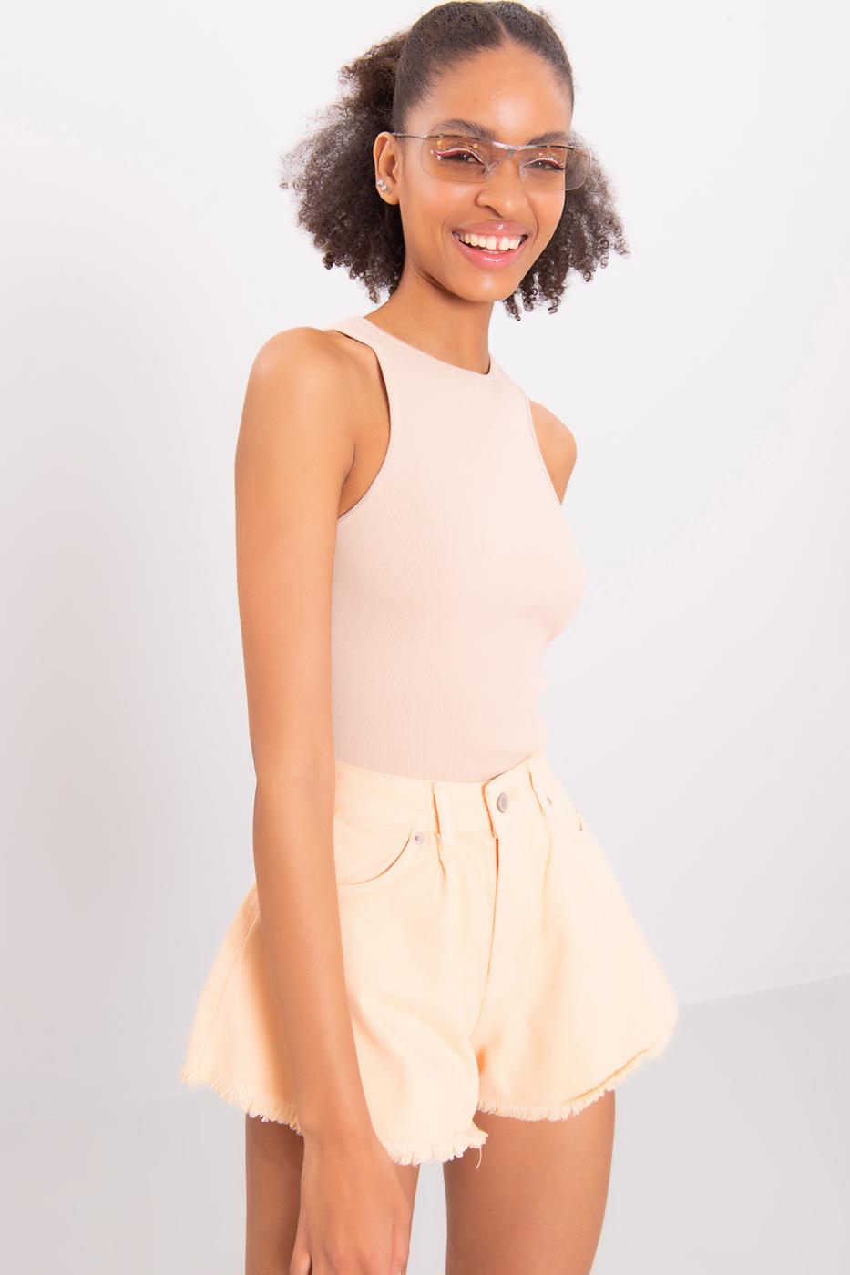 Open Back Sleeveless Top Beige