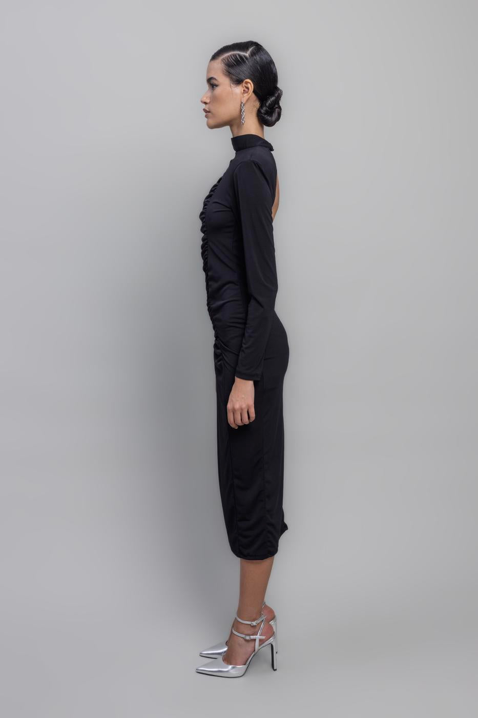 Back Decolette Midi Dress