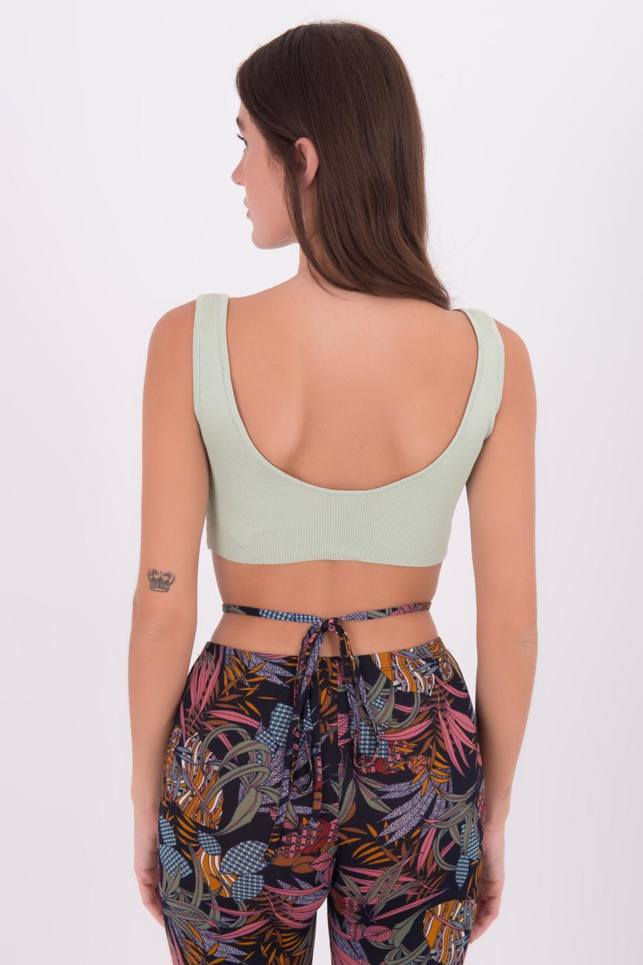 Open Back Knit Cami Top Mint