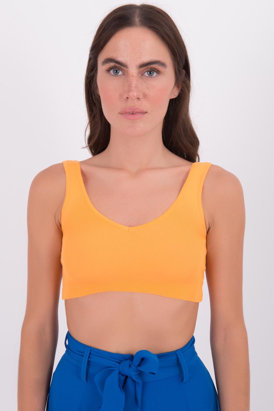Open Back Knit Cami Top Orange