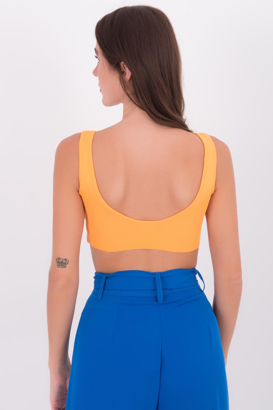 Open Back Knit Cami Top Orange