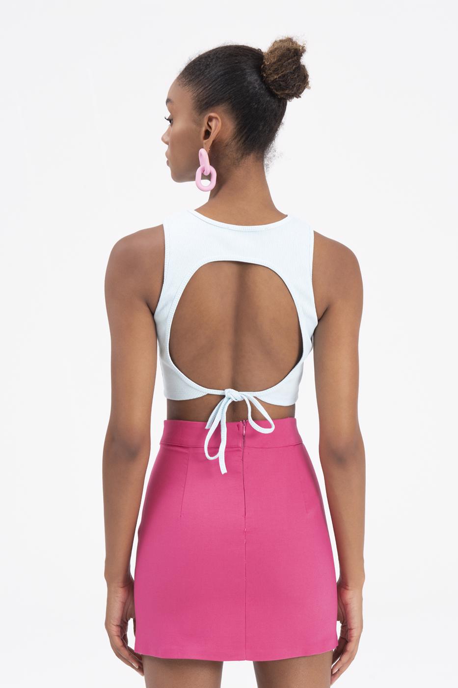 Cut out back crop top