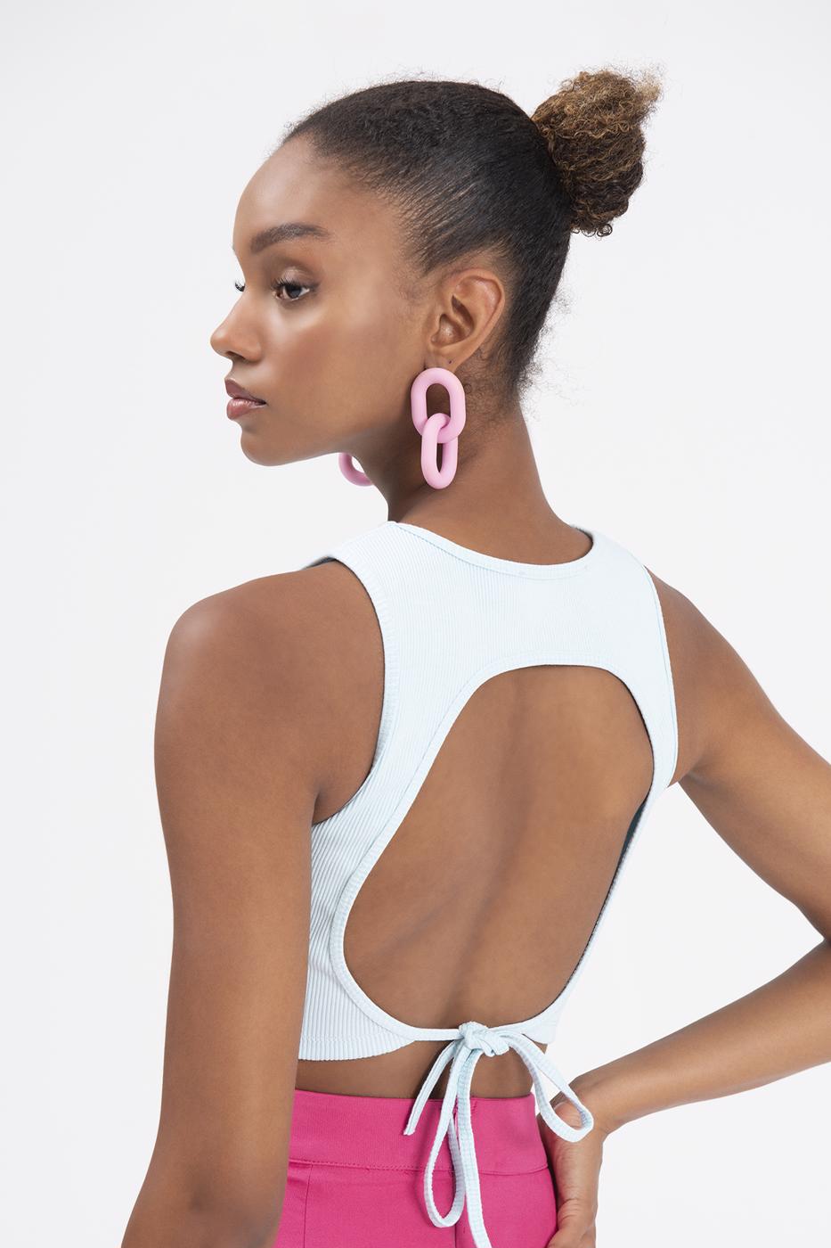 Cut out back crop top