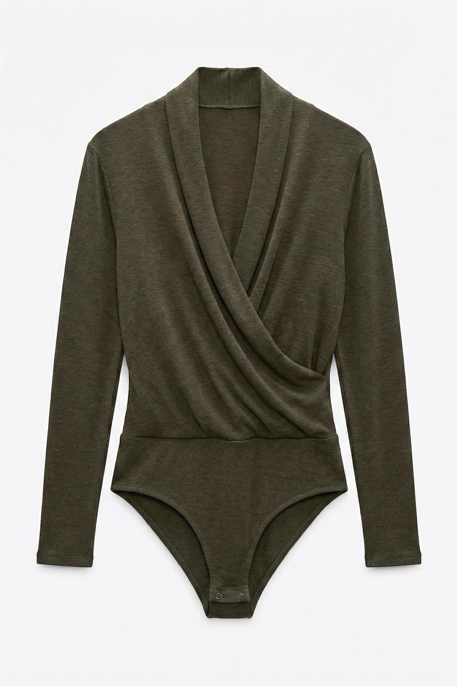 Soft Wrap Bodysuit Khaki