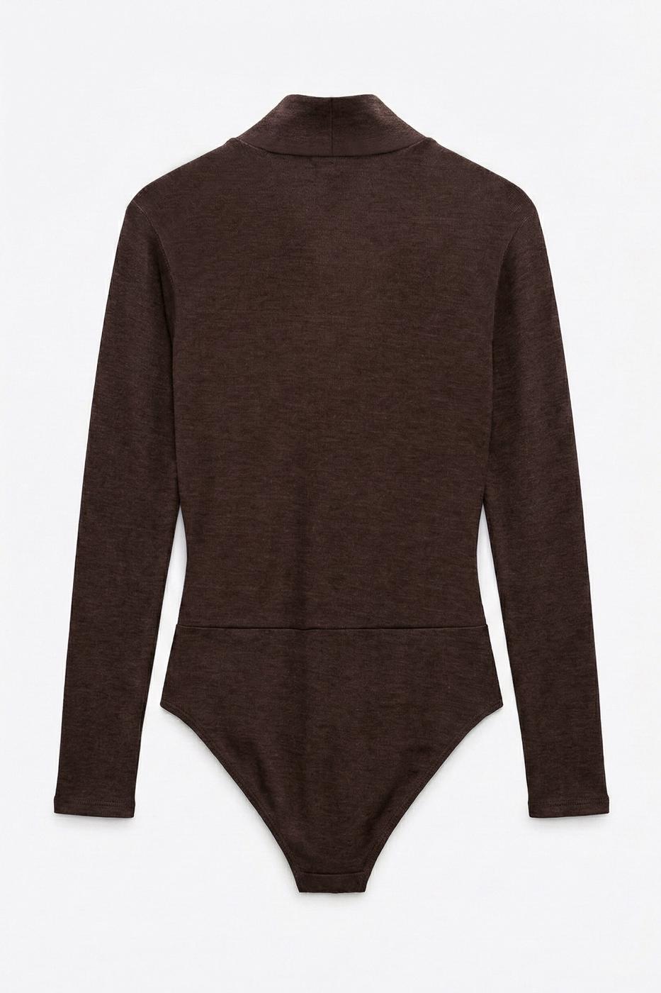 Soft Wrap Bodysuit Brown