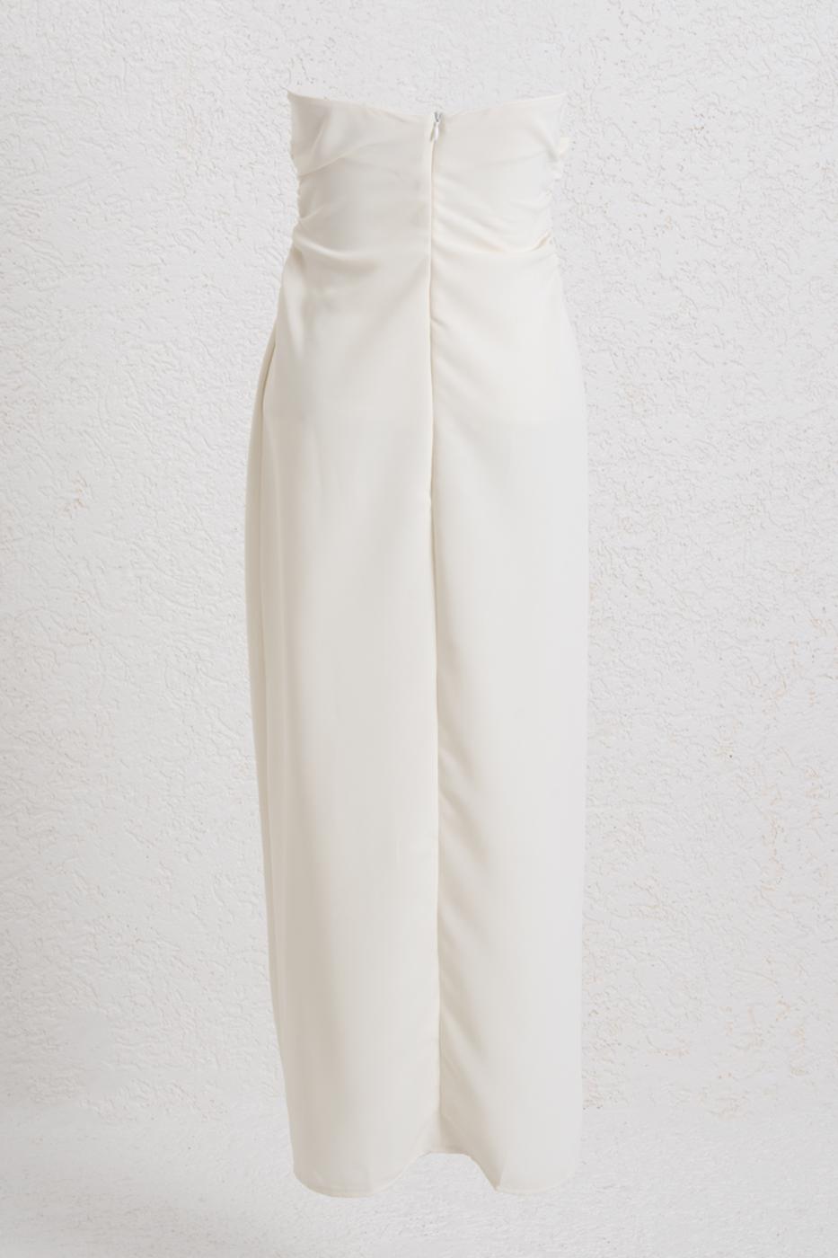 Strapless Midi Dress Ecru