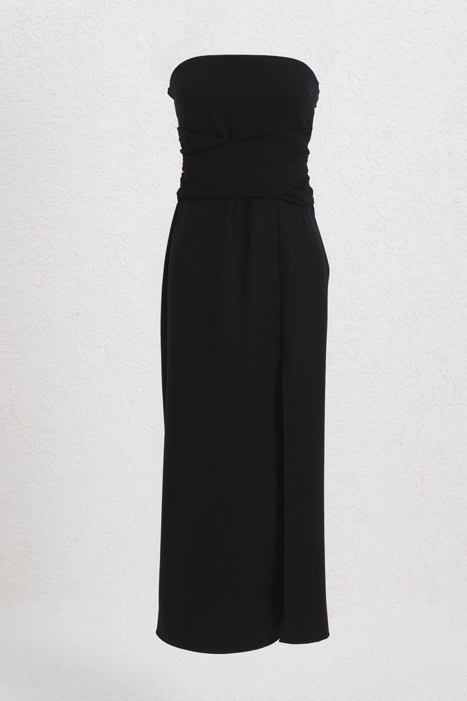 Strapless Midi Dress Black