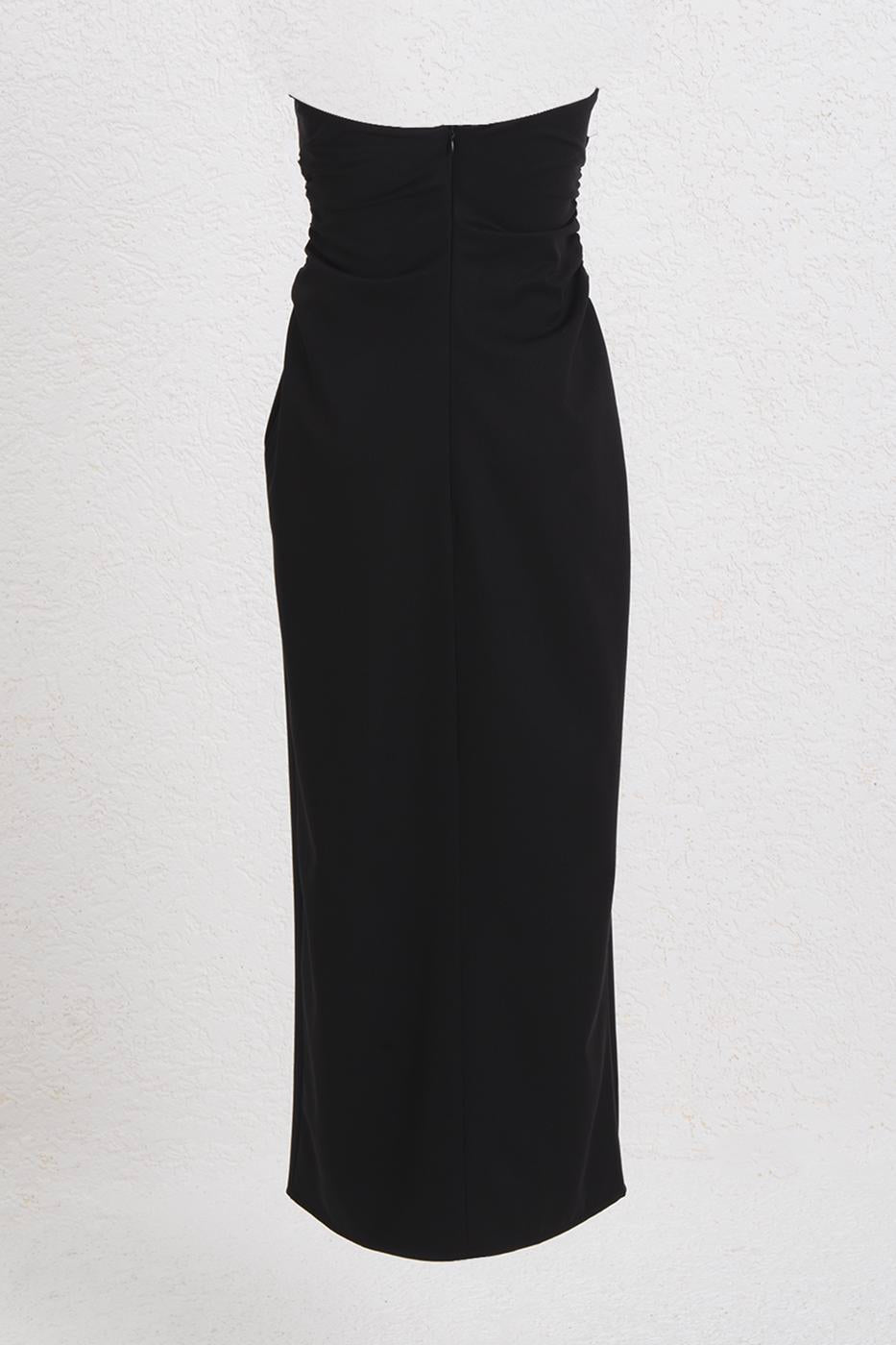 Strapless Midi Dress Black