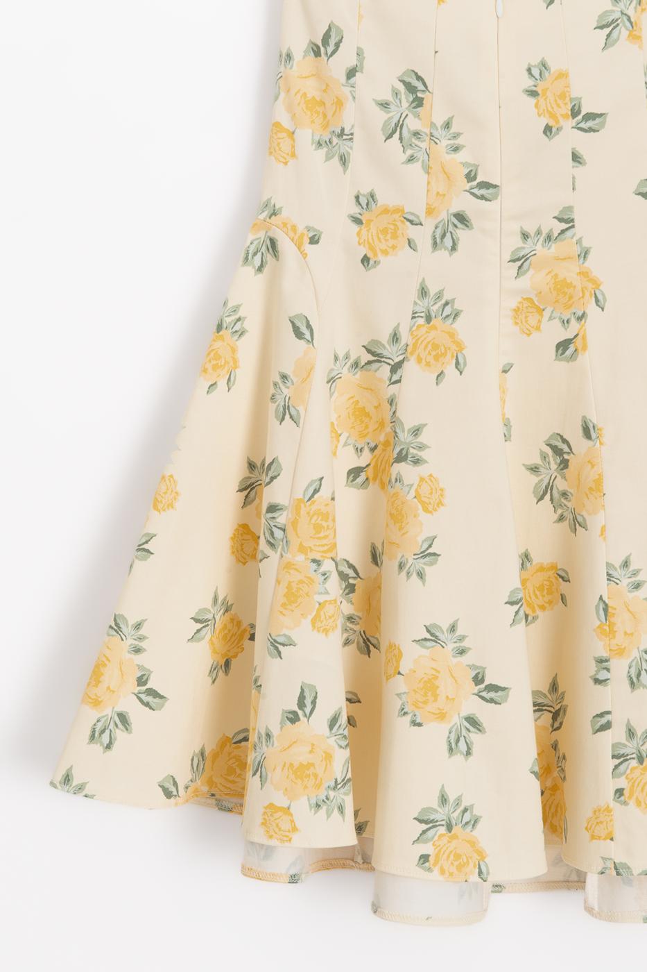 Strapless Ruffled Mini Dress Yellow