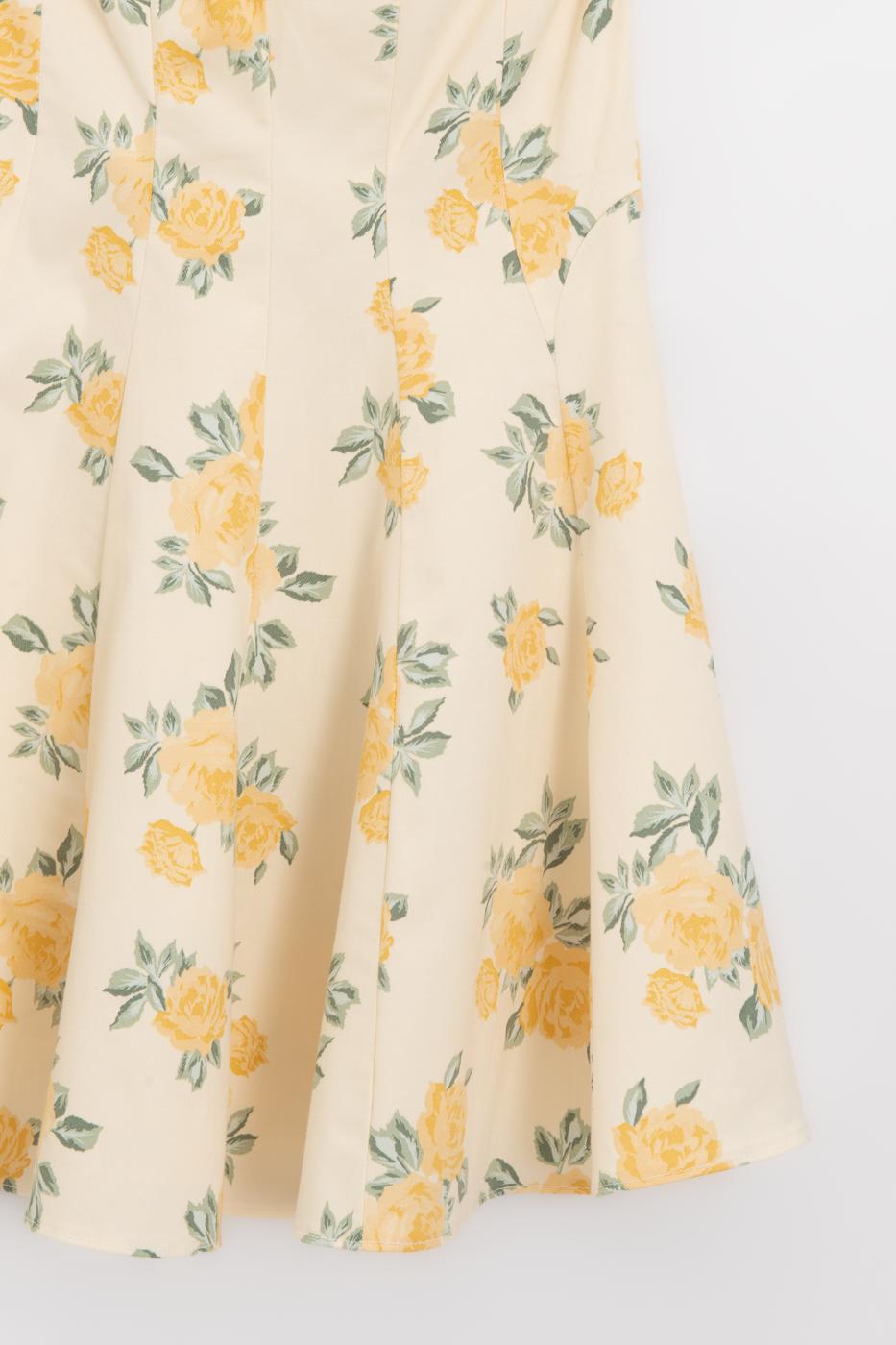 Strapless Ruffled Mini Dress Yellow