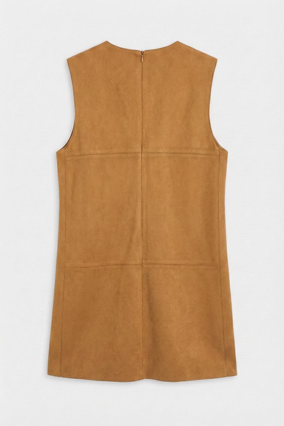 Suede-Look Mini Vest Dress Mıxed
