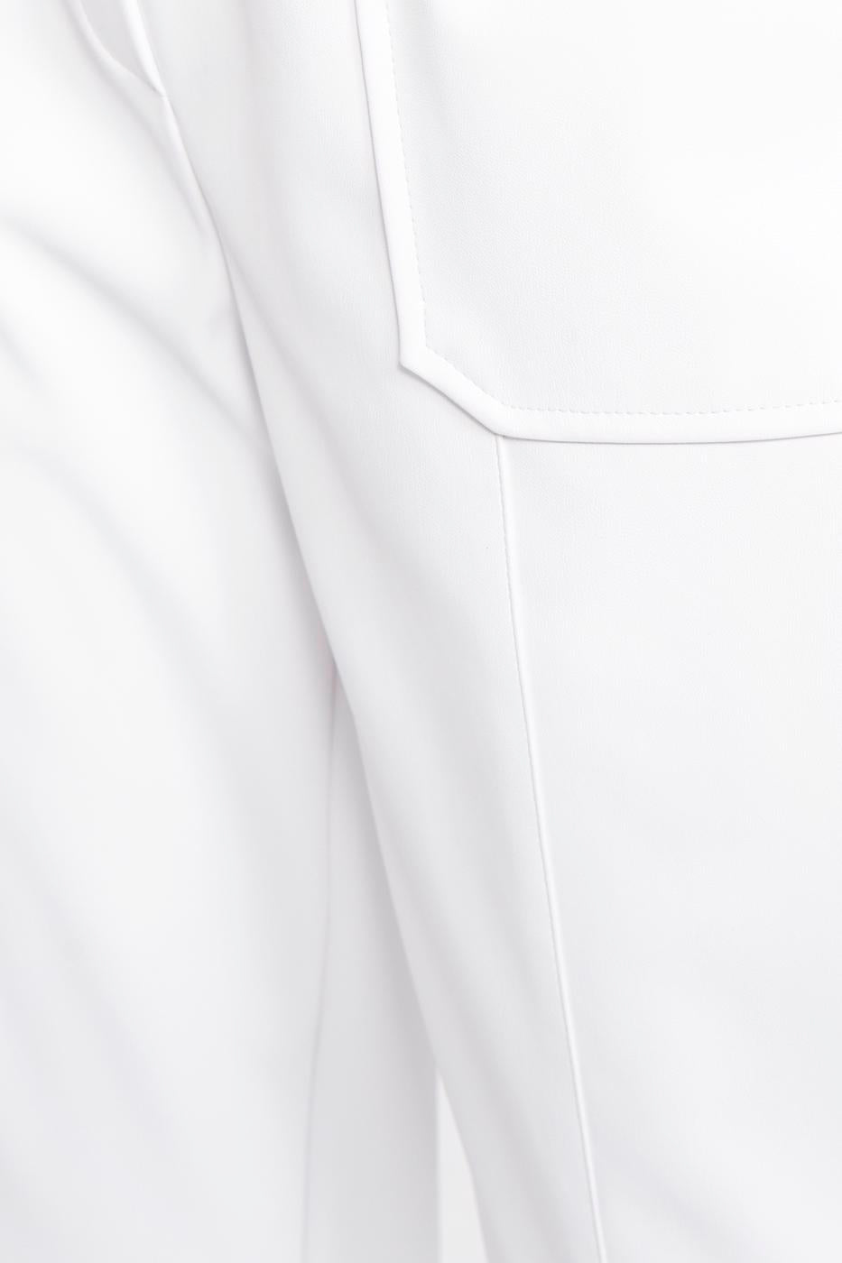 Faux leather jogger pants Ecru