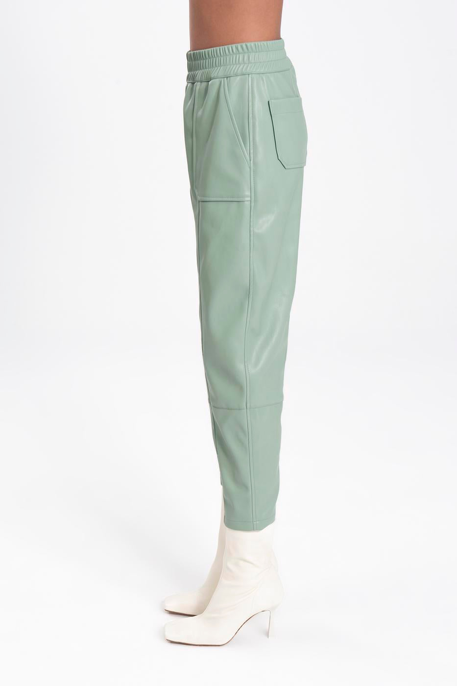 Faux leather jogger pants Mint