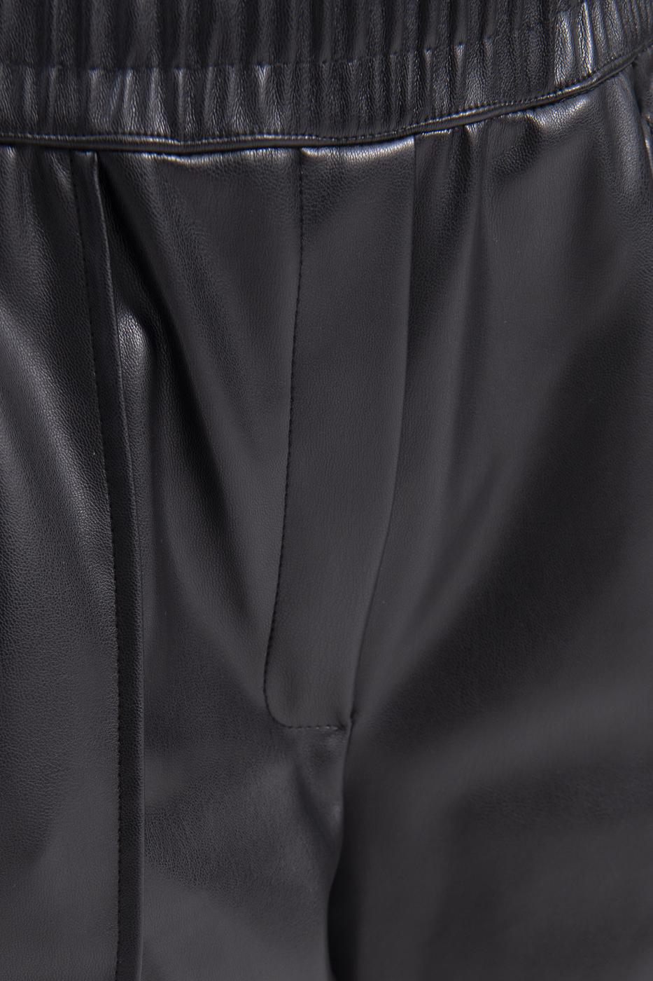 Faux leather jogger pants Black