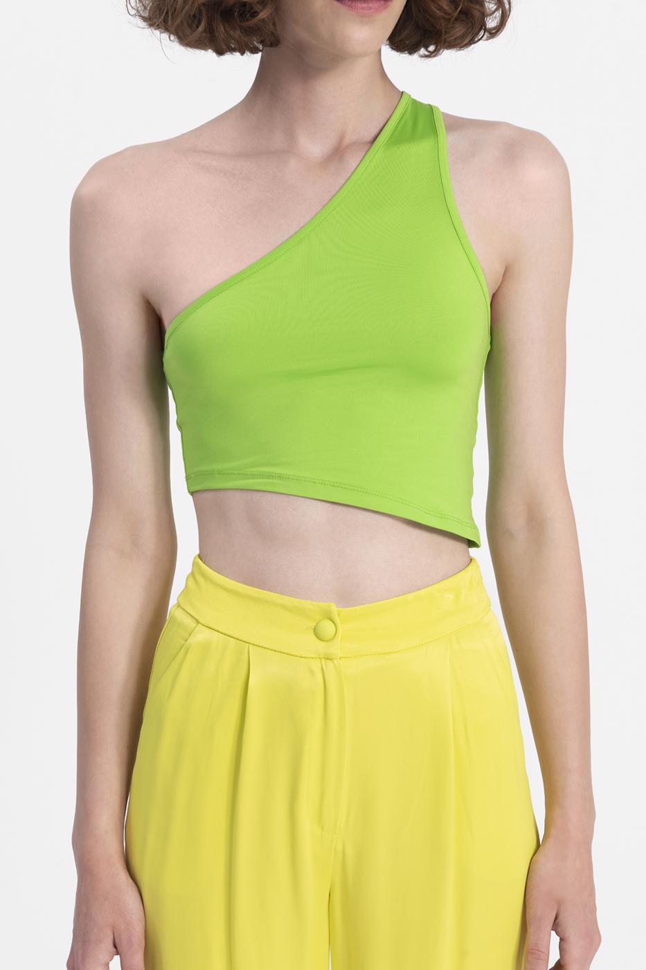 One shoulder asymetric hem top