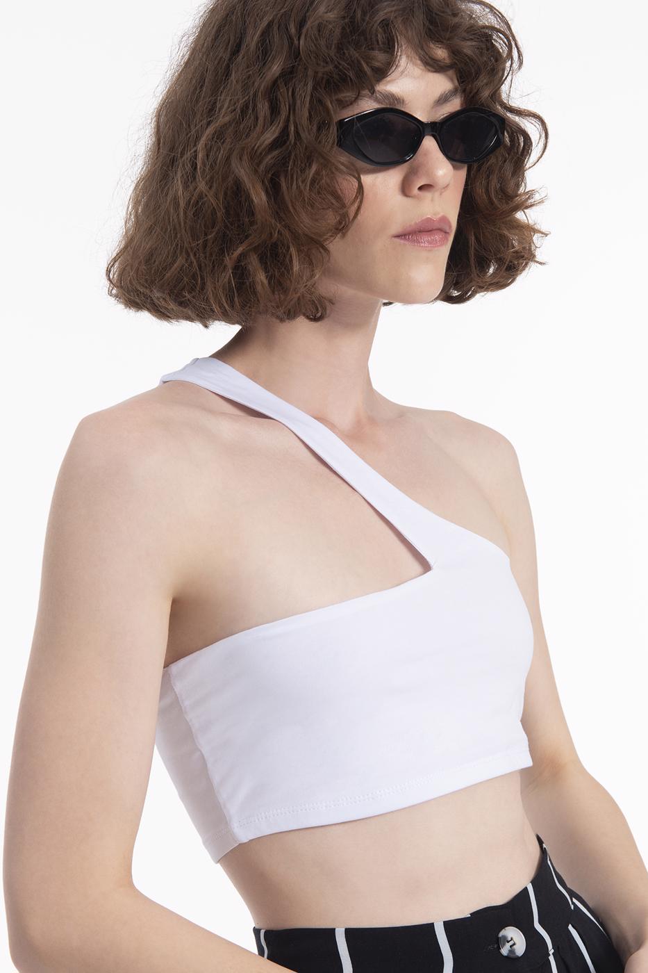 One shoulder bustier