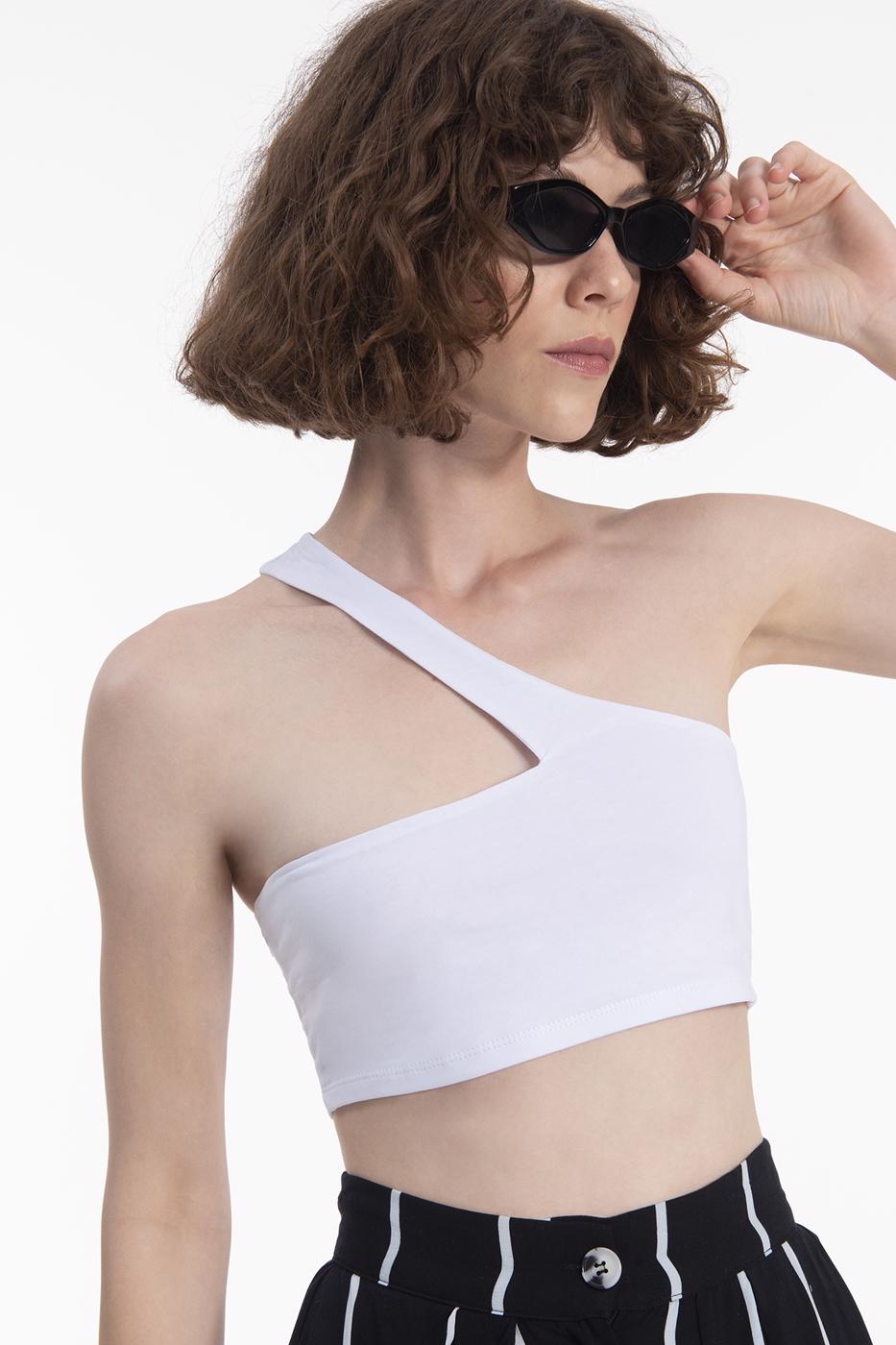 One shoulder bustier