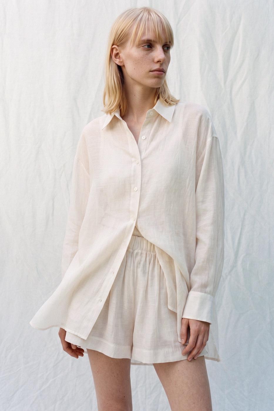 Tencel Oversize Shirt Ecru