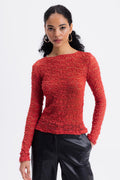 Transparent Lace Top Coral