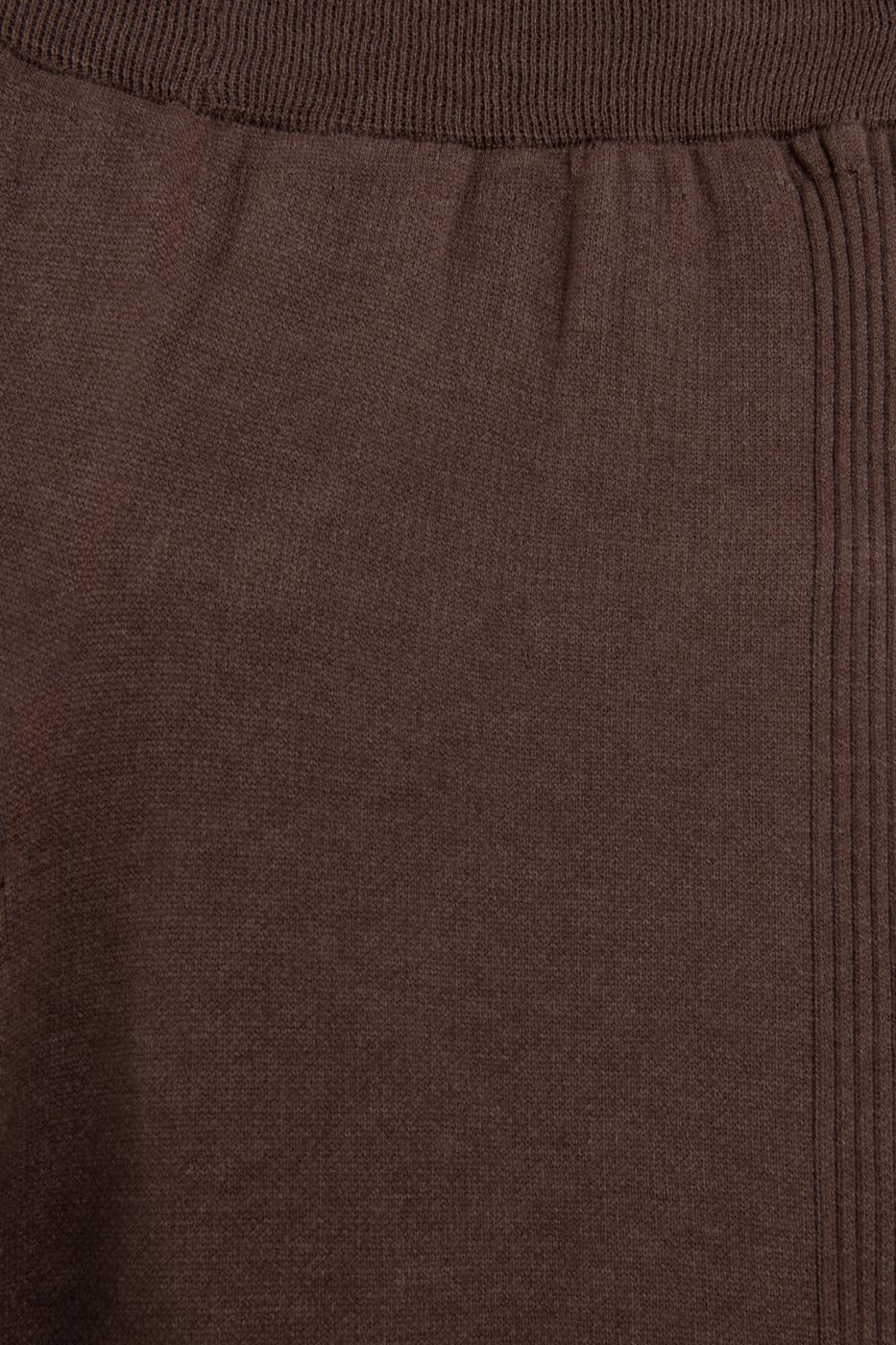 Knitted Straight Leg Trousers Brown