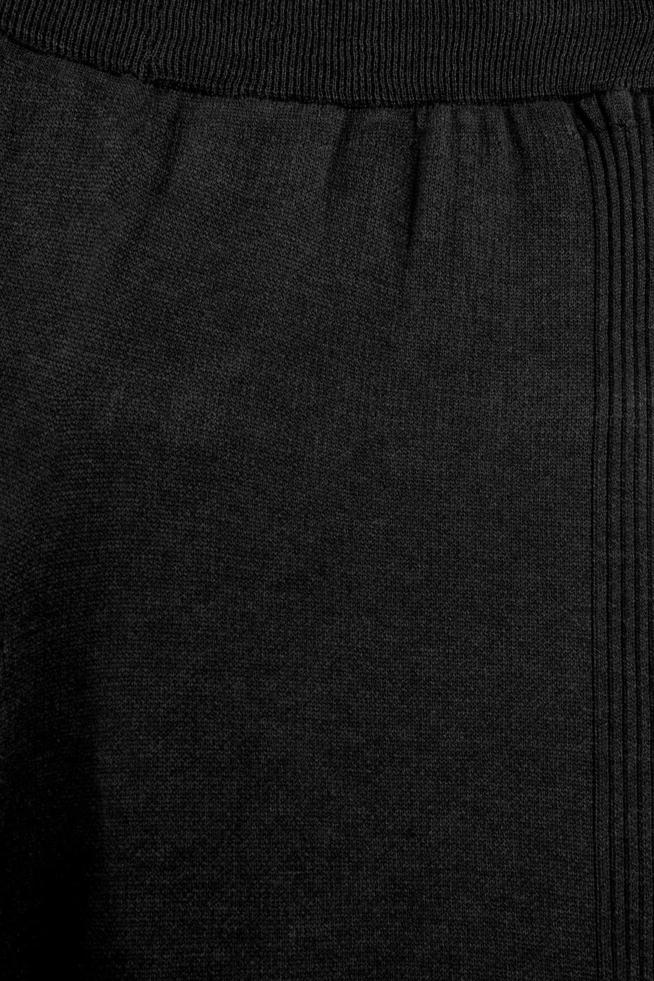 Knitted Straight Leg Trousers Black