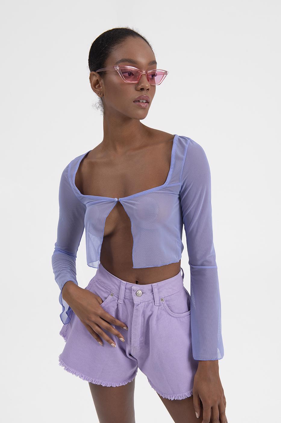 Tulle crop cardigan