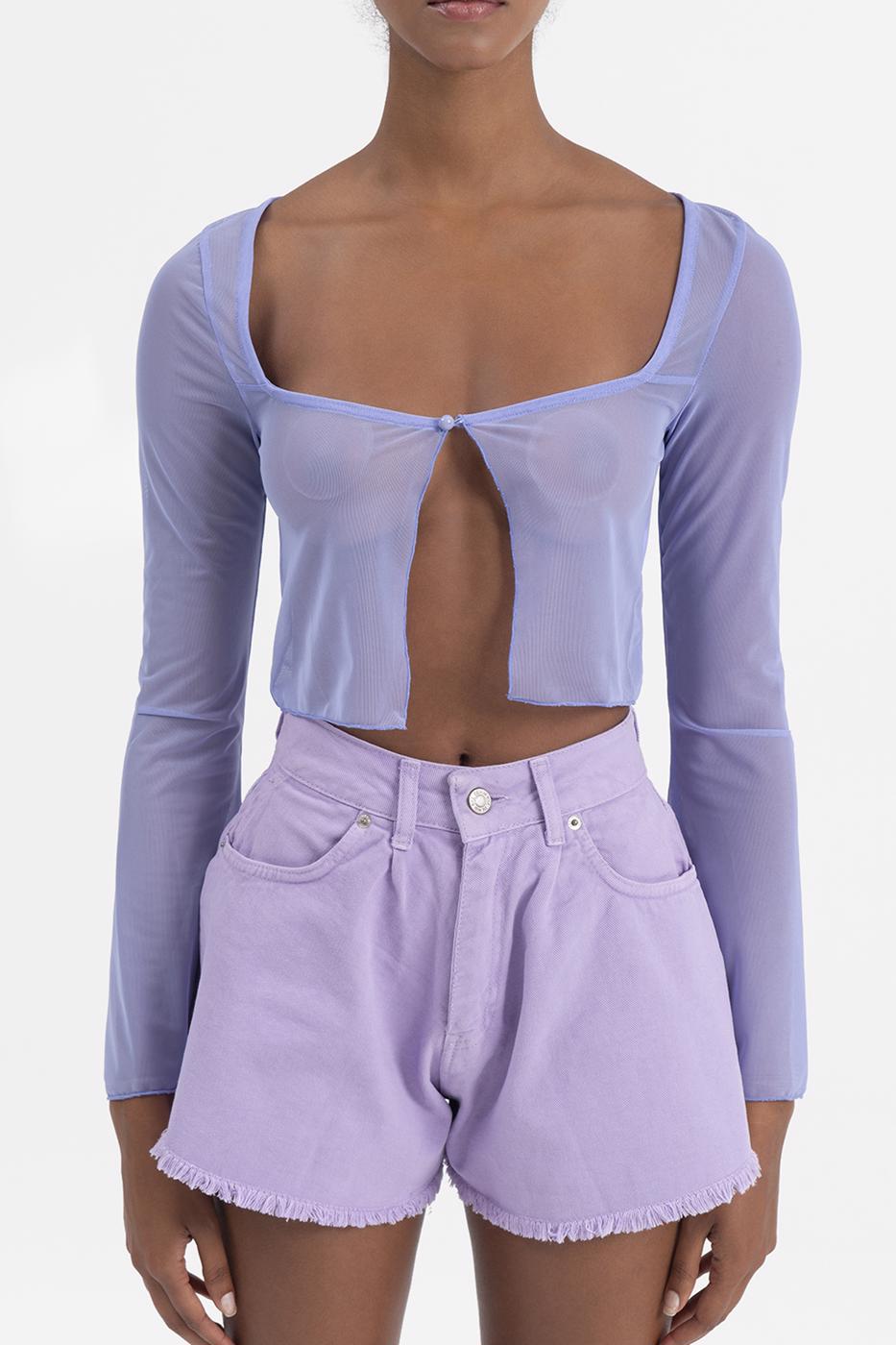 Tulle crop cardigan