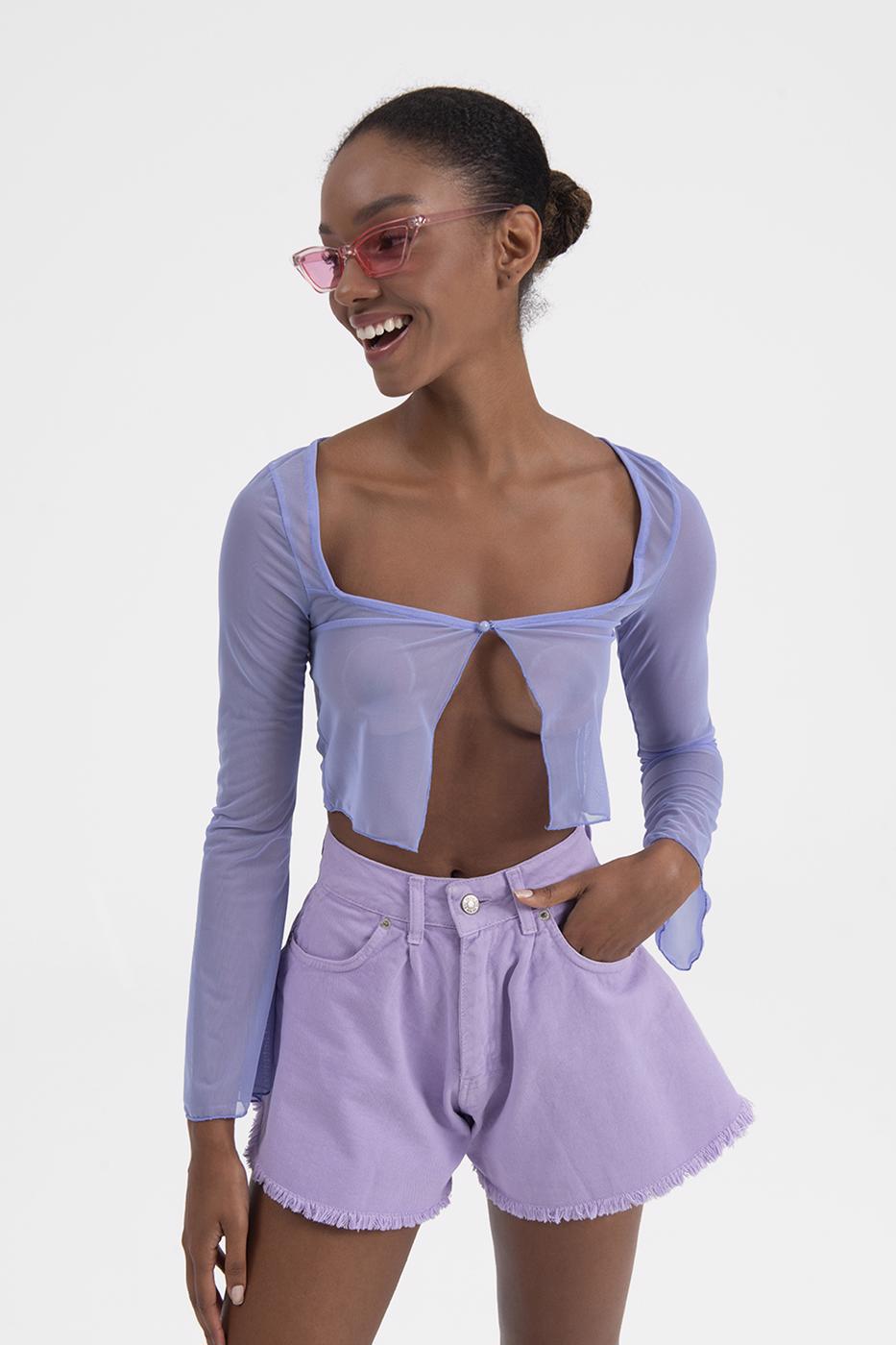 Tulle crop cardigan