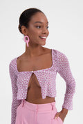 Tulle crop cardigan