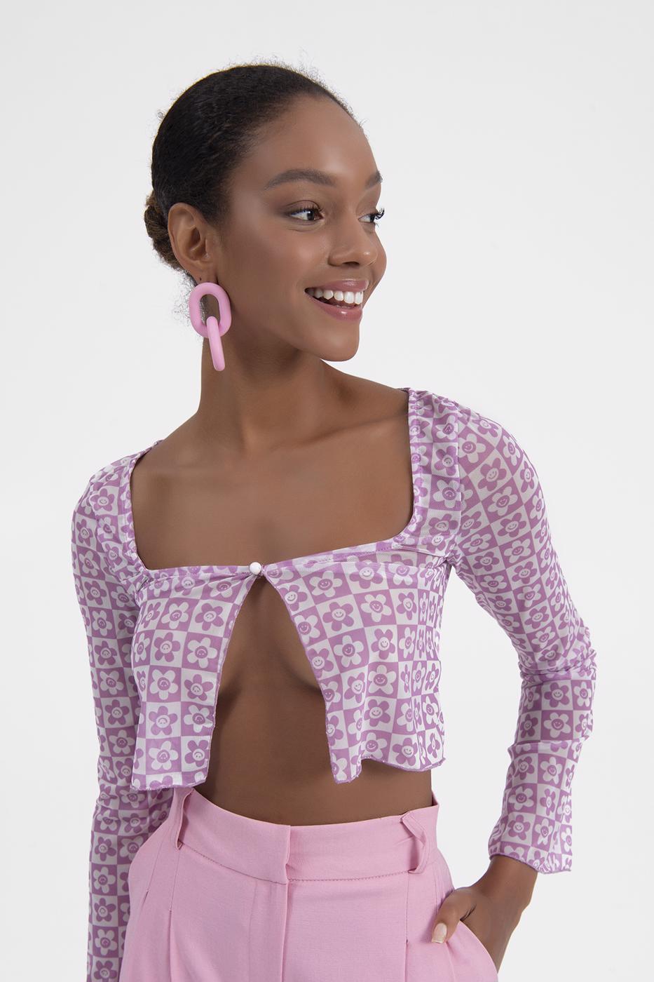 Tulle crop cardigan