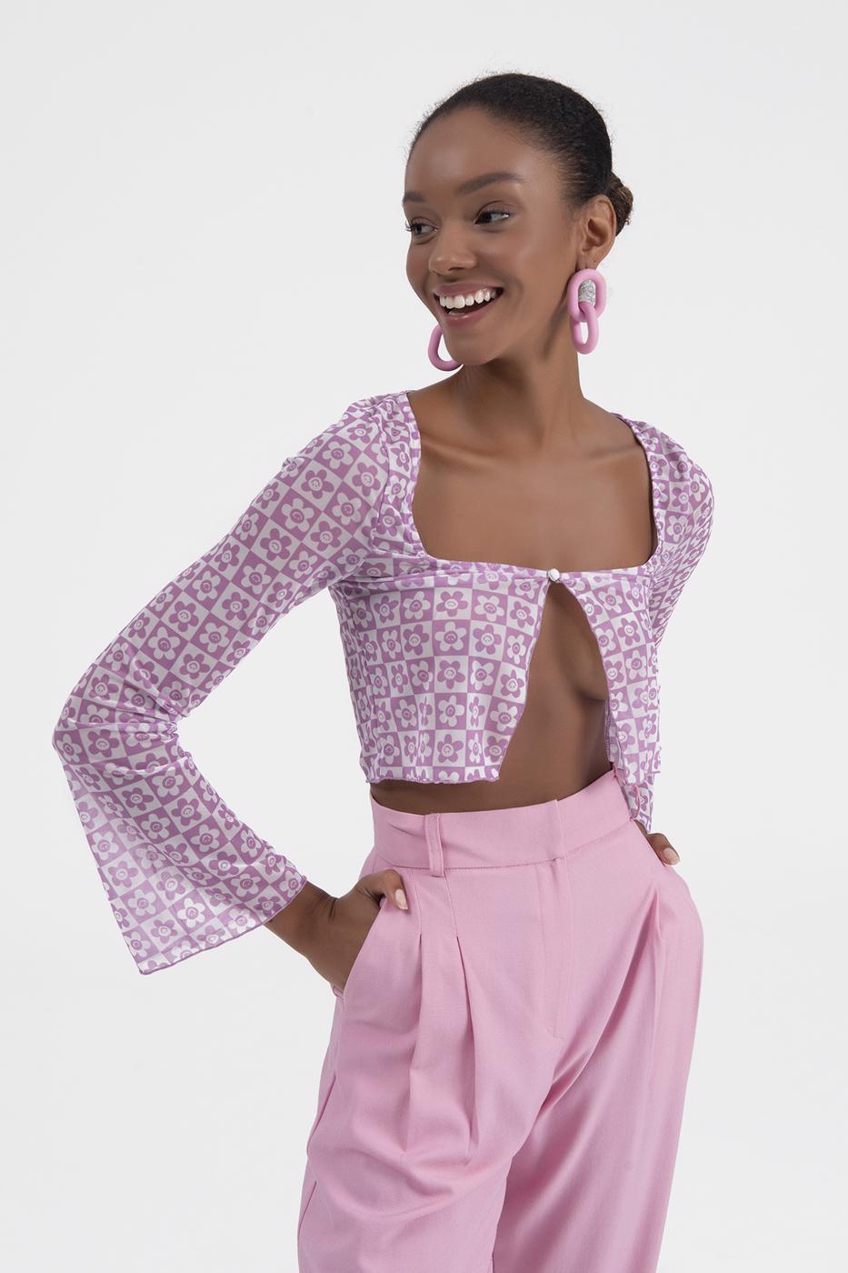 Tulle crop cardigan