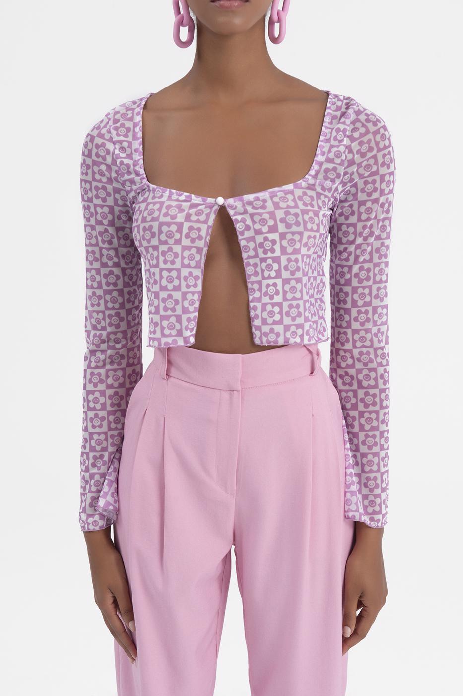 Tulle crop cardigan
