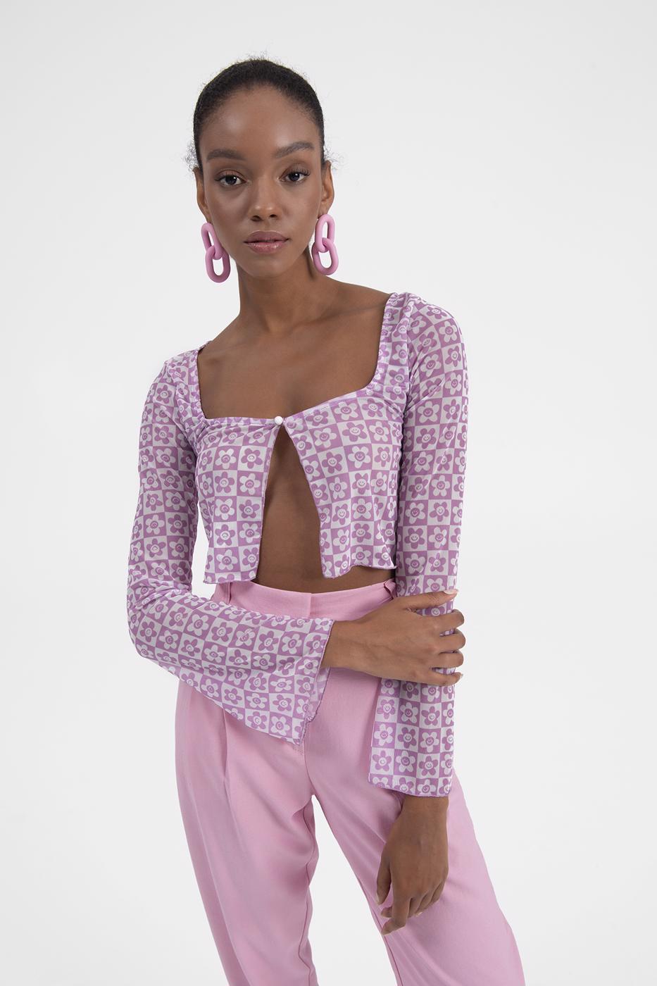 Tulle crop cardigan