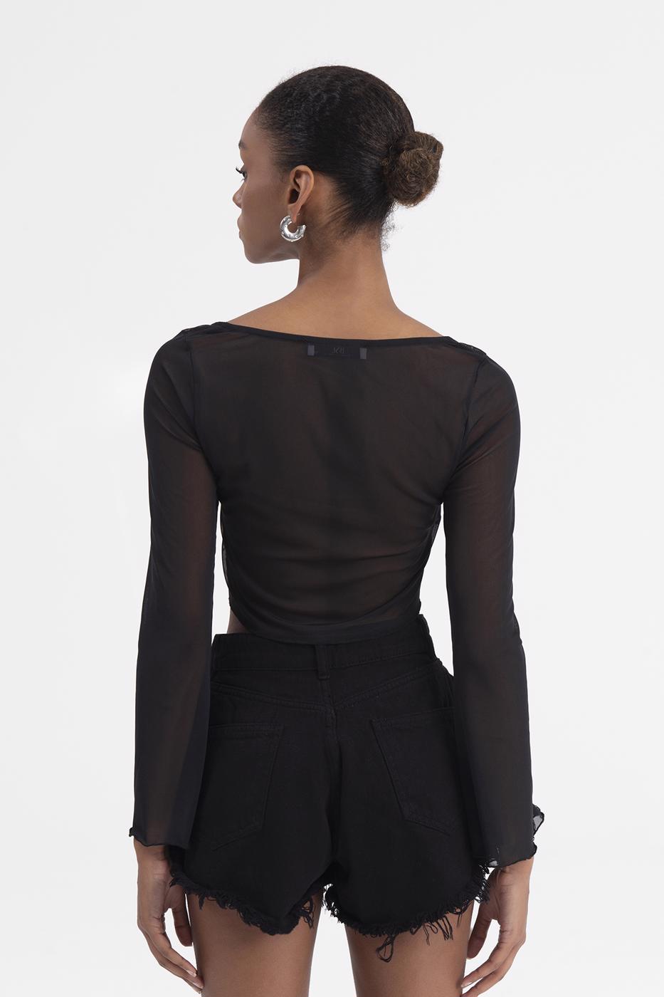 Tulle crop cardigan