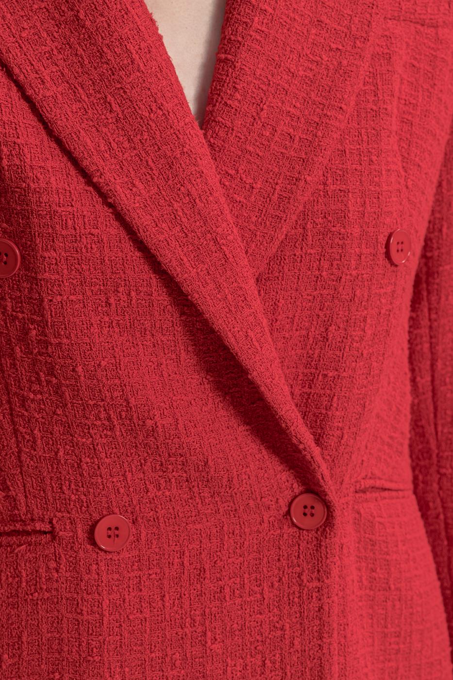 Tweed Blazer Jacket Red