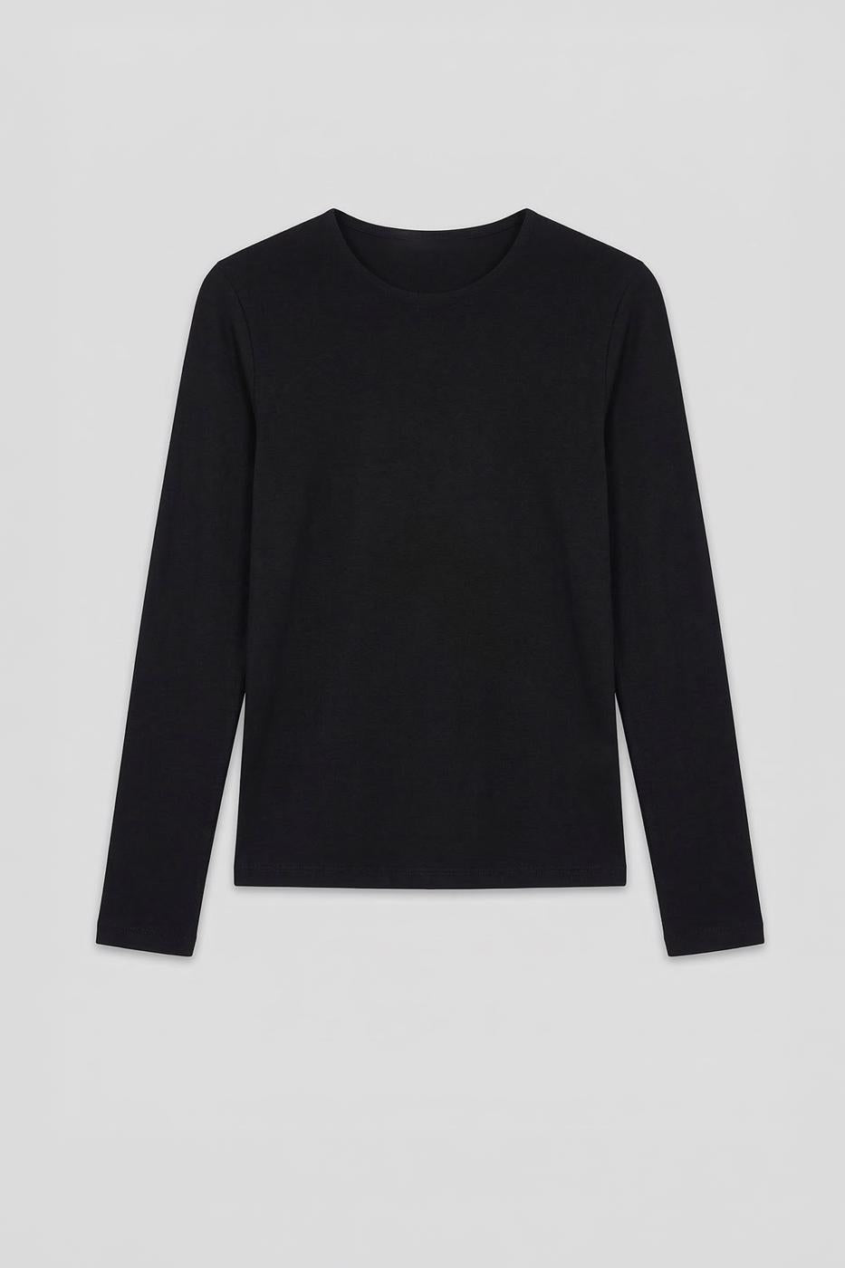 Long-Sleeved Basic Top Black