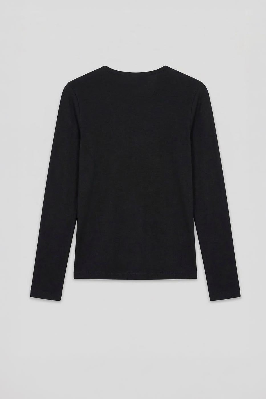 Long-Sleeved Basic Top Black