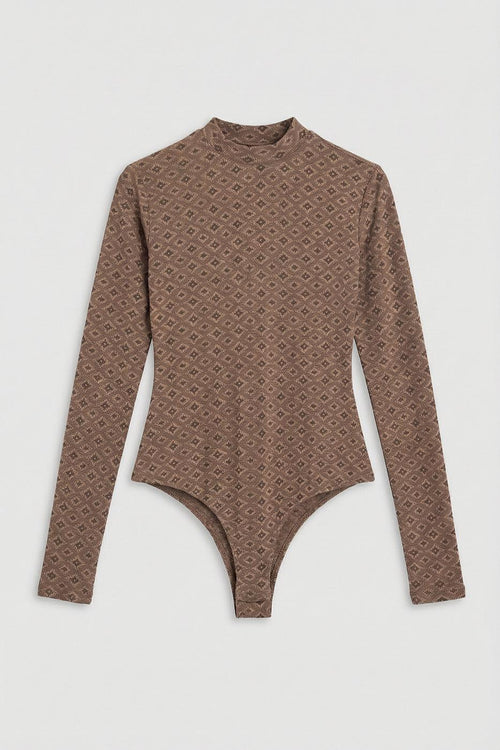 Long-Sleeved Bodysuit Mılk coffee