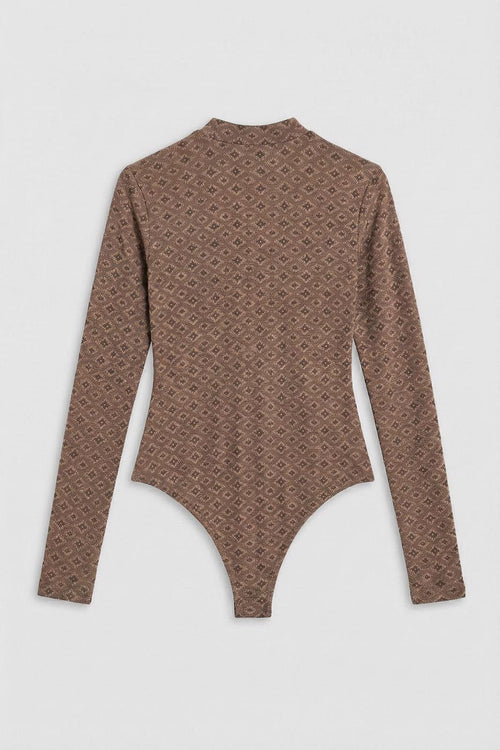 Long-Sleeved Bodysuit Mılk coffee