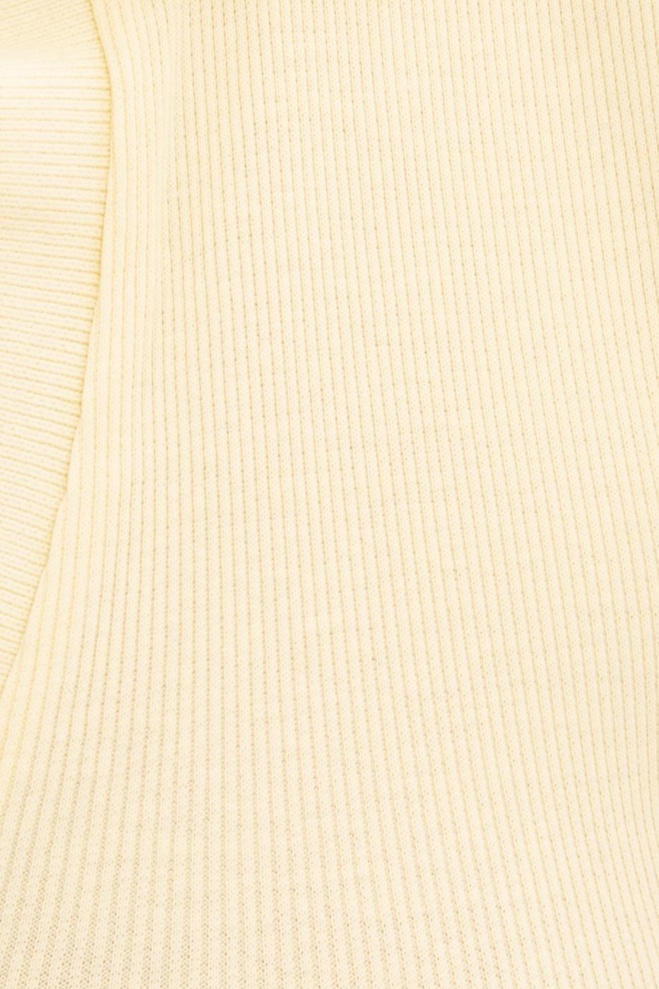 V-Cut Short Sleeve Polo Neck Crop Body Lıght yellow