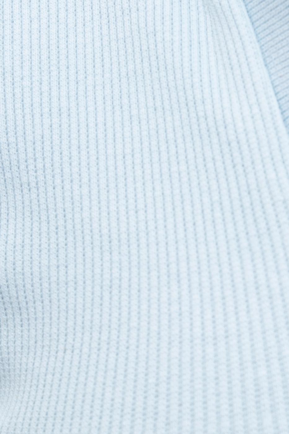V-Cut Short Sleeve Polo Neck Crop Body Blue