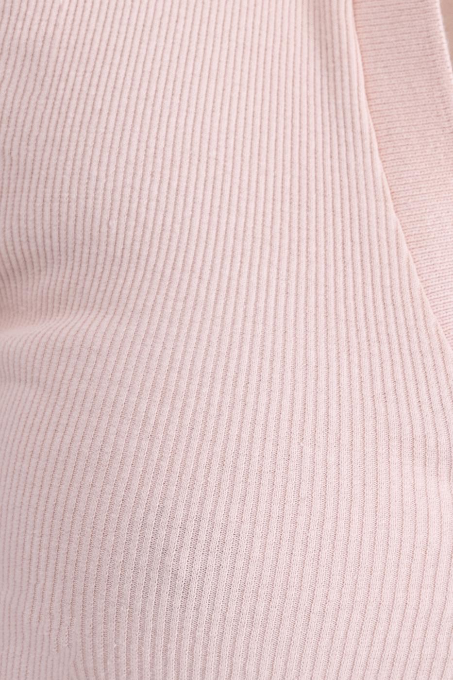 V-Cut Short Sleeve Polo Neck Crop Body Powder