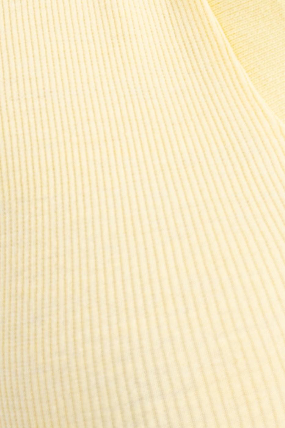 V-Cut Short Sleeve Polo Neck Crop Body Yellow