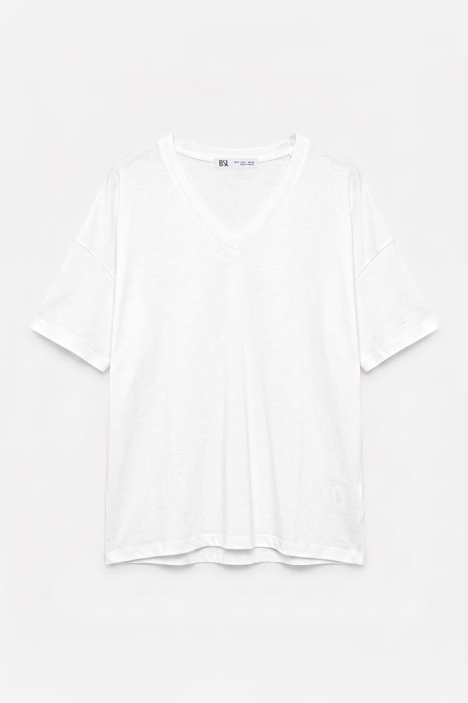 V-Neck Basic T-shirt White