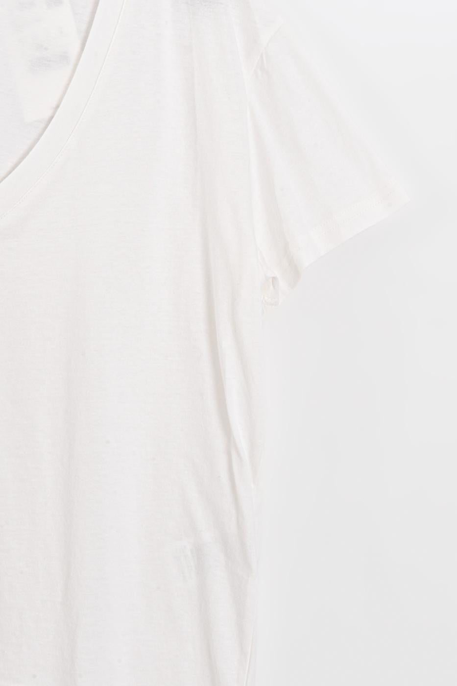 V-Neck Basic T-shirt Ecru