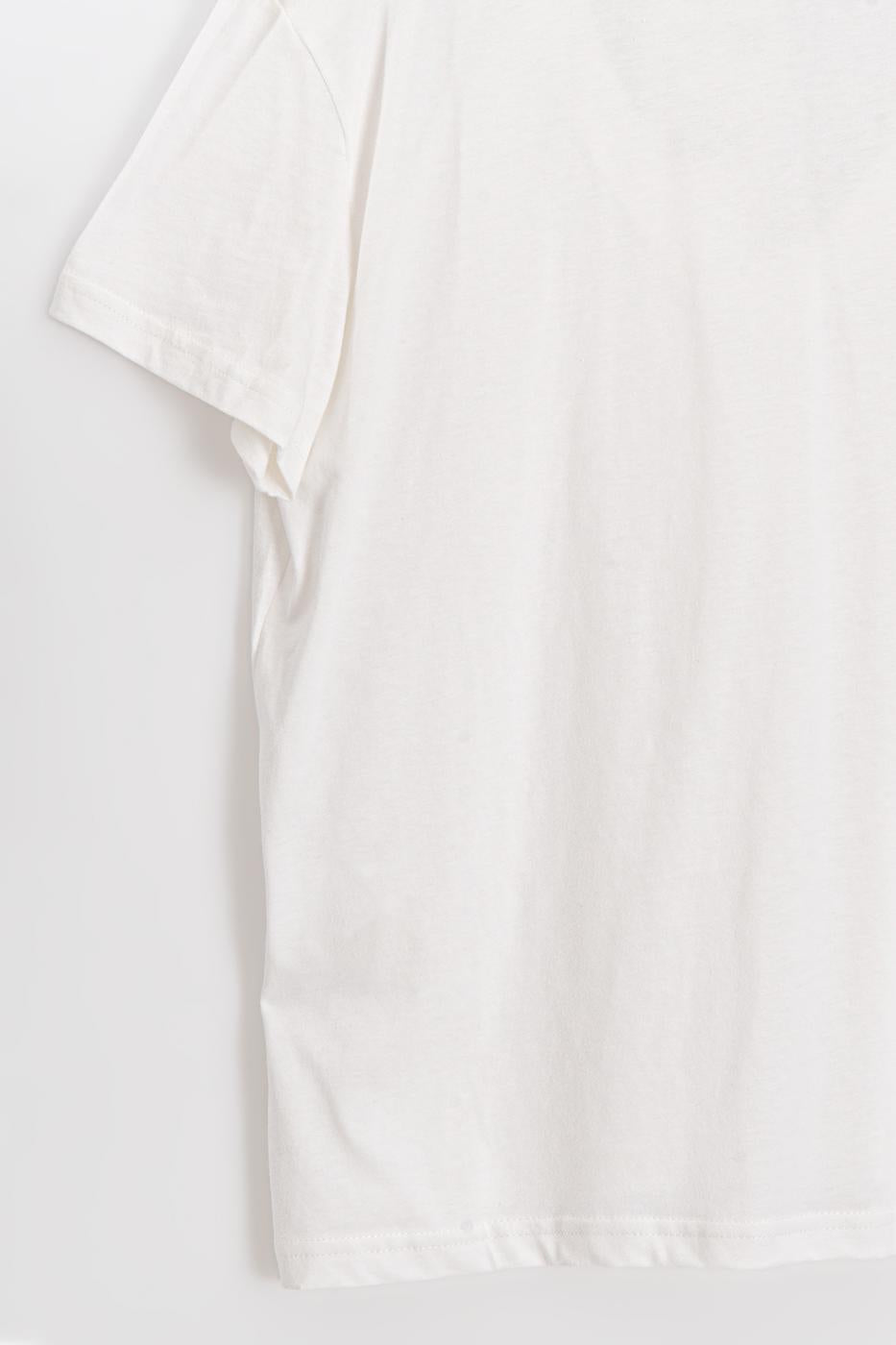 V-Neck Basic T-shirt Ecru