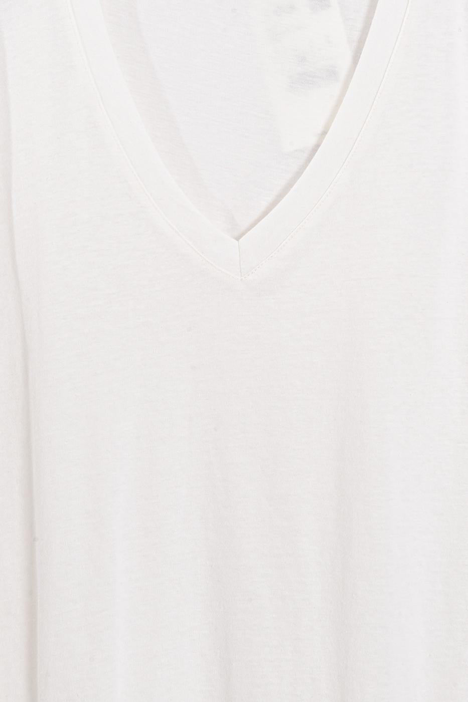 V-Neck Basic T-shirt Ecru