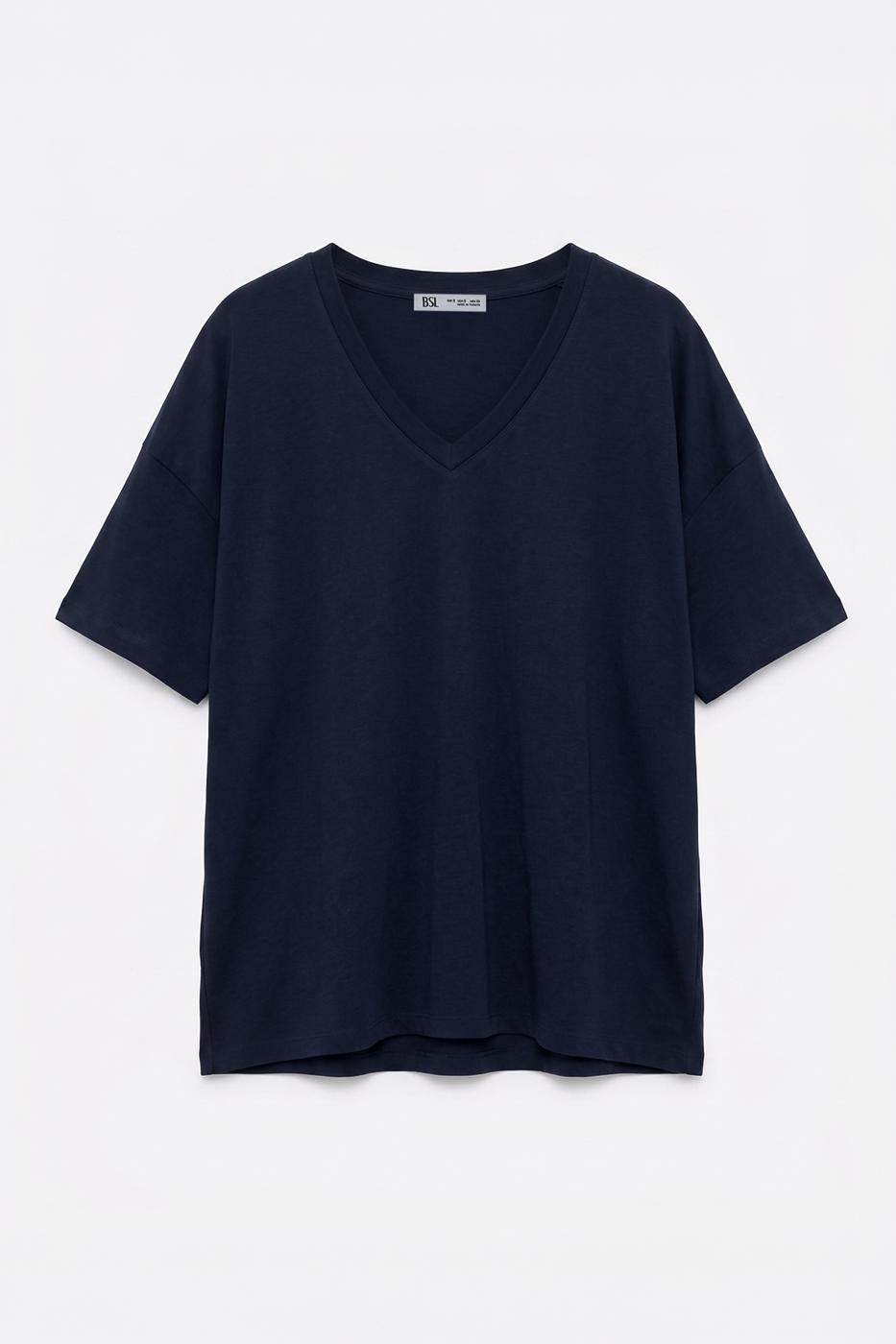 V-Neck Basic T-shirt Navy